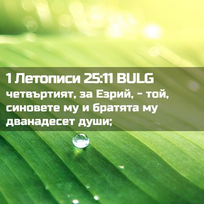 Picture 02 - 1 Летописи 25:11 BULG - четвъртият, за Езрий, - той, - Bible Verse Picture