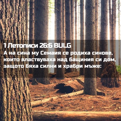 Picture 02 - 1 Летописи 26:6 BULG - А на сина му Семаия се - Bible Verse Picture