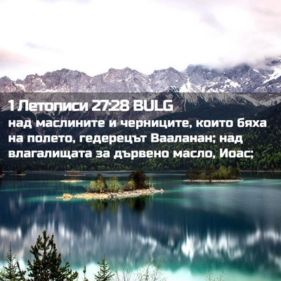 Picture 02 - 1 Летописи 27:28 BULG - над маслините и черниците, - Bible Verse Picture