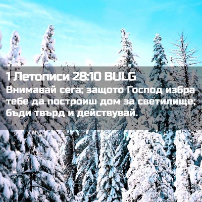 Picture 02 - 1 Летописи 28:10 BULG - Внимавай сега; защото - Bible Verse Picture