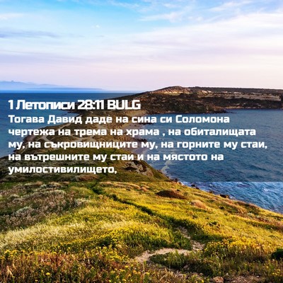 Picture 02 - 1 Летописи 28:11 BULG - Тогава Давид даде на сина - Bible Verse Picture