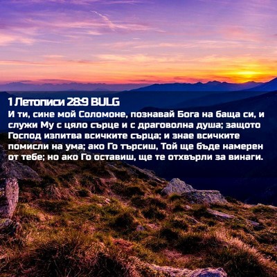 Picture 02 - 1 Летописи 28:9 BULG - И ти, сине мой Соломоне, - Bible Verse Picture