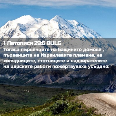 Picture 02 - 1 Летописи 29:6 BULG - Тогава първенците на - Bible Verse Picture