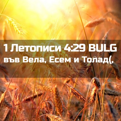 Picture 02 - 1 Летописи 4:29 BULG - във Вела, Есем и - Bible Verse Picture