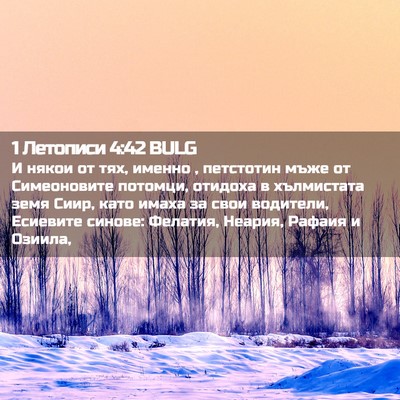 Picture 02 - 1 Летописи 4:42 BULG - И някои от тях, именно , - Bible Verse Picture