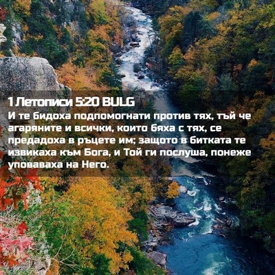 Picture 02 - 1 Летописи 5:20 BULG - И те бидоха подпомогнати - Bible Verse Picture