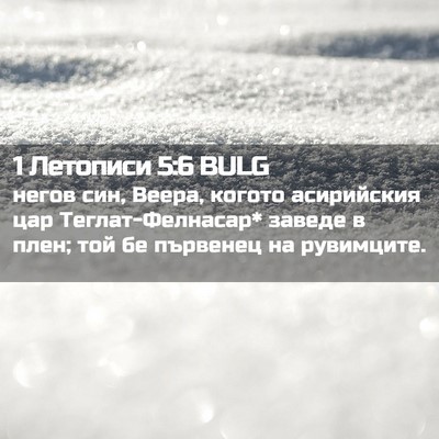 Picture 02 - 1 Летописи 5:6 BULG - негов син, Веера, когото - Bible Verse Picture