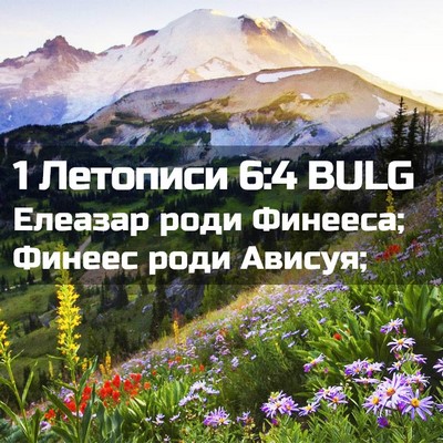 Picture 02 - 1 Летописи 6:4 BULG - Елеазар роди Финееса; - Bible Verse Picture