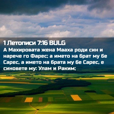 Picture 02 - 1 Летописи 7:16 BULG - А Махировата жена Мааха - Bible Verse Picture