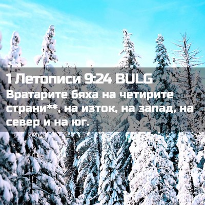 Picture 02 - 1 Летописи 9:24 BULG - Вратарите бяха на четирите - Bible Verse Picture