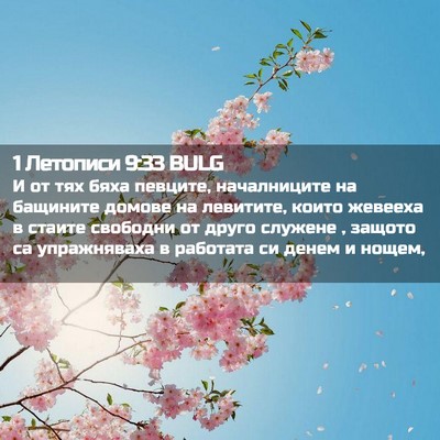 Picture 02 - 1 Летописи 9:33 BULG - И от тях бяха певците, - Bible Verse Picture