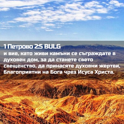Picture 02 - 1 Петрово 2:5 BULG - и вие, като живи камъни се - Bible Verse Picture