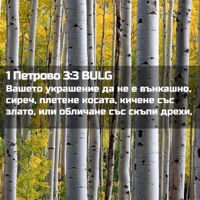 Picture 02 - 1 Петрово 3:3 BULG - Вашето украшение да не е - Bible Verse Picture