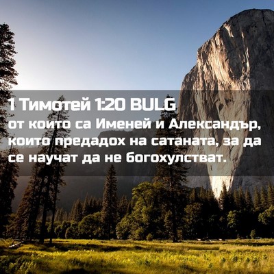 Picture 02 - 1 Тимотей 1:20 BULG - от които са Именей и - Bible Verse Picture