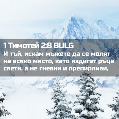 Picture 02 - 1 Тимотей 2:8 BULG - И тъй, искам мъжете да се - Bible Verse Picture