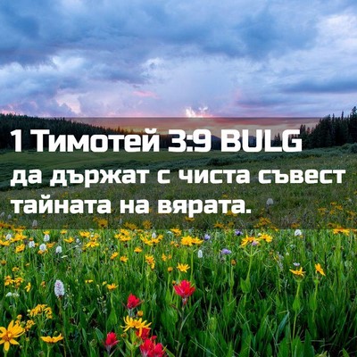 Picture 02 - 1 Тимотей 3:9 BULG - да държат с чиста съвест - Bible Verse Picture