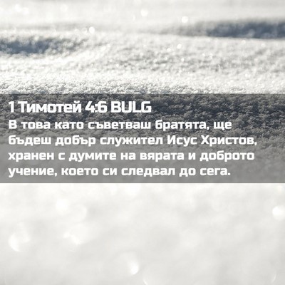 Picture 02 - 1 Тимотей 4:6 BULG - В това като съветваш - Bible Verse Picture