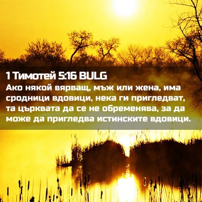 Picture 02 - 1 Тимотей 5:16 BULG - Ако някой вярващ, мъж или - Bible Verse Picture