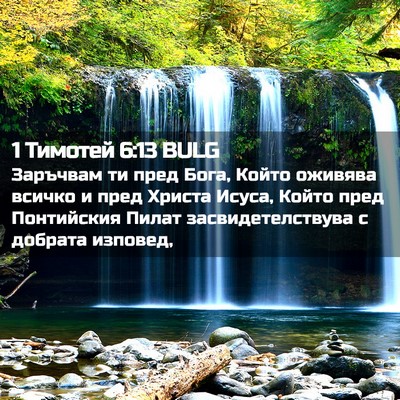 Picture 02 - 1 Тимотей 6:13 BULG - Заръчвам ти пред Бога, - Bible Verse Picture