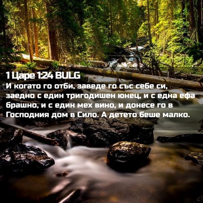 Picture 02 - 1 Царе 1:24 BULG - И когато го отби, заведе го - Bible Verse Picture