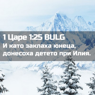 Picture 02 - 1 Царе 1:25 BULG - И като заклаха юнеца, - Bible Verse Picture