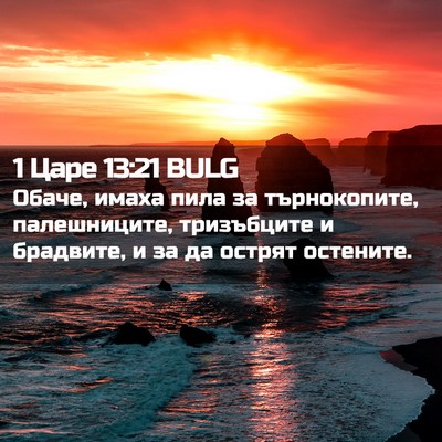 Picture 02 - 1 Царе 13:21 BULG - Обаче, имаха пила за - Bible Verse Picture