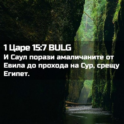 Picture 02 - 1 Царе 15:7 BULG - И Саул порази амаличаните - Bible Verse Picture