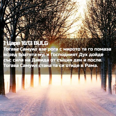 Picture 02 - 1 Царе 16:13 BULG - Тогава Самуил взе рога с - Bible Verse Picture