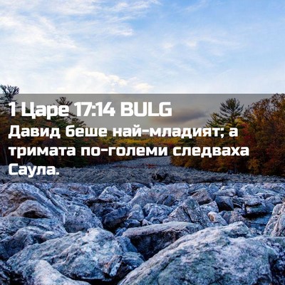 Picture 02 - 1 Царе 17:14 BULG - Давид беше най-младият; а - Bible Verse Picture