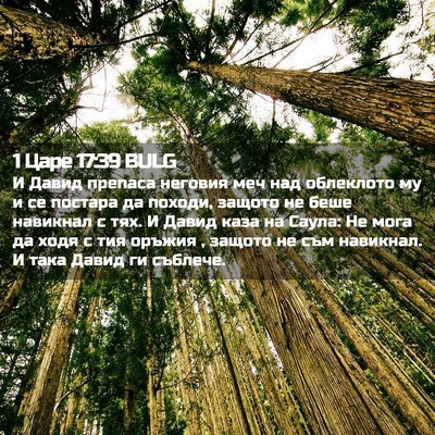 Picture 02 - 1 Царе 17:39 BULG - И Давид препаса неговия - Bible Verse Picture
