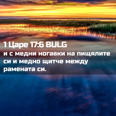 Picture 02 - 1 Царе 17:6 BULG - и с медни ногавки на - Bible Verse Picture