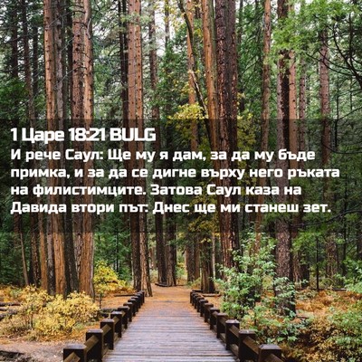 Picture 02 - 1 Царе 18:21 BULG - И рече Саул: Ще му я дам, за - Bible Verse Picture