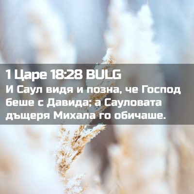 Picture 02 - 1 Царе 18:28 BULG - И Саул видя и позна, че - Bible Verse Picture