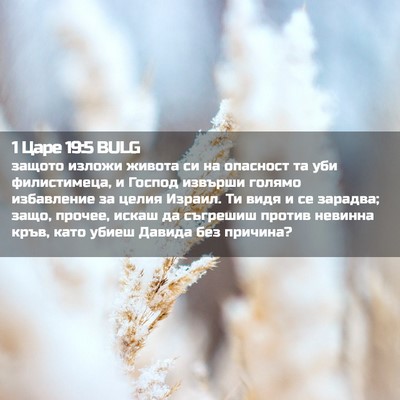 Picture 02 - 1 Царе 19:5 BULG - защото изложи живота си на - Bible Verse Picture