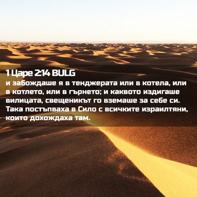 Picture 02 - 1 Царе 2:14 BULG - и забождаше я в тенджерата - Bible Verse Picture