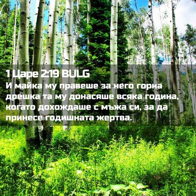 Picture 02 - 1 Царе 2:19 BULG - И майка му правеше за него - Bible Verse Picture