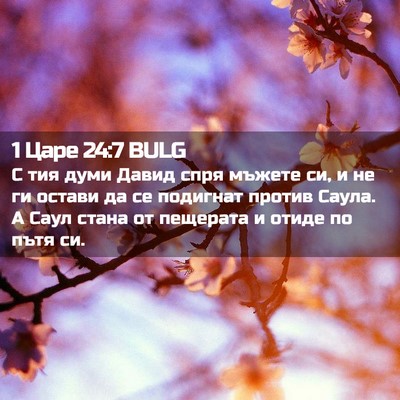 Picture 02 - 1 Царе 24:7 BULG - С тия думи Давид спря - Bible Verse Picture