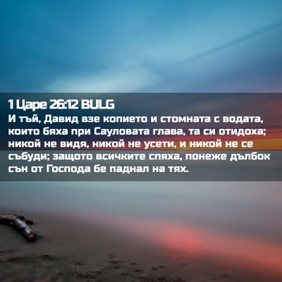 Picture 02 - 1 Царе 26:12 BULG - И тъй, Давид взе копието и - Bible Verse Picture