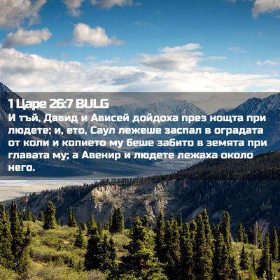 Picture 02 - 1 Царе 26:7 BULG - И тъй, Давид и Ависей - Bible Verse Picture