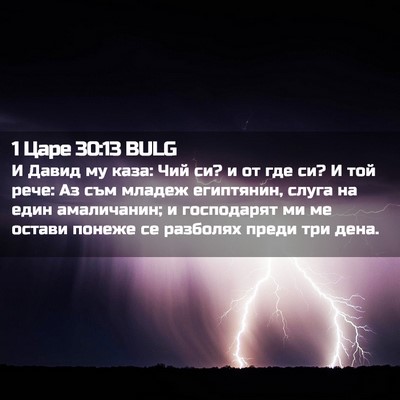 Picture 02 - 1 Царе 30:13 BULG - И Давид му каза: Чий си? и от - Bible Verse Picture