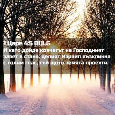 Picture 02 - 1 Царе 4:5 BULG - И като дойде ковчегът на - Bible Verse Picture