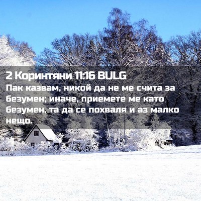 Picture 02 - 2 Коринтяни 11:16 BULG - Пак казвам, никой да не ме - Bible Verse Picture