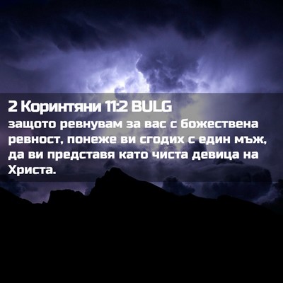 Picture 02 - 2 Коринтяни 11:2 BULG - защото ревнувам за вас с - Bible Verse Picture