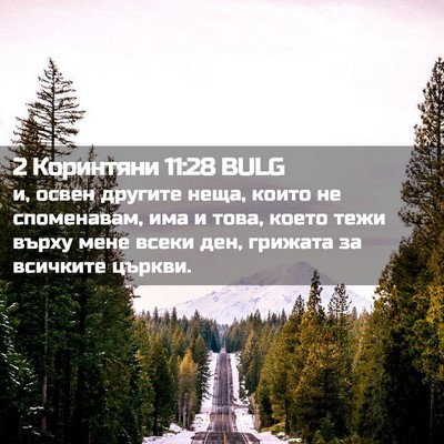 Picture 02 - 2 Коринтяни 11:28 BULG - и, освен другите неща, - Bible Verse Picture