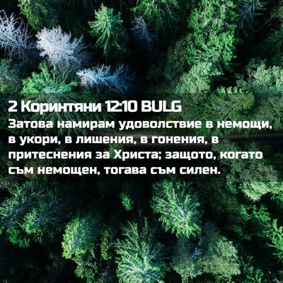 Picture 02 - 2 Коринтяни 12:10 BULG - Затова намирам - Bible Verse Picture