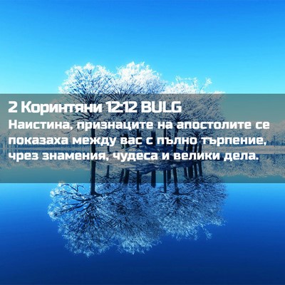 Picture 02 - 2 Коринтяни 12:12 BULG - Наистина, признаците на - Bible Verse Picture