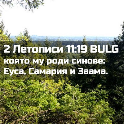 Picture 02 - 2 Летописи 11:19 BULG - която му роди синове: Еуса, - Bible Verse Picture