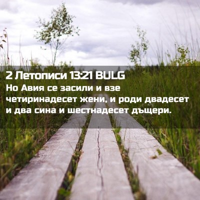 Picture 02 - 2 Летописи 13:21 BULG - Но Авия се засили и взе - Bible Verse Picture