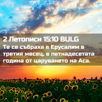 Picture 02 - 2 Летописи 15:10 BULG - Те се събраха в Ерусалим в - Bible Verse Picture
