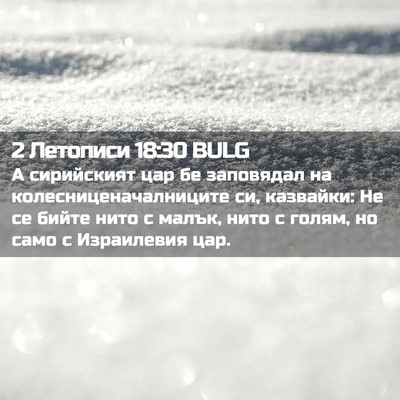 Picture 02 - 2 Летописи 18:30 BULG - А сирийският цар бе - Bible Verse Picture